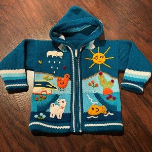 Peruvian Style 3D embroidered knit children’s sweater